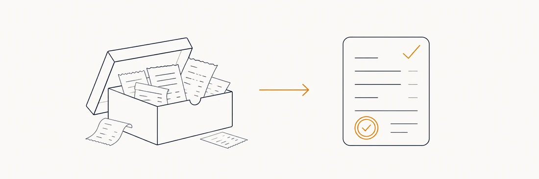 D’une boîte à chaussures de reçus à un document organisé et prêt pour les impôts