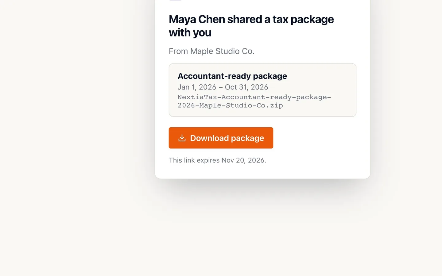 Step 12: They select Download package. That's it.