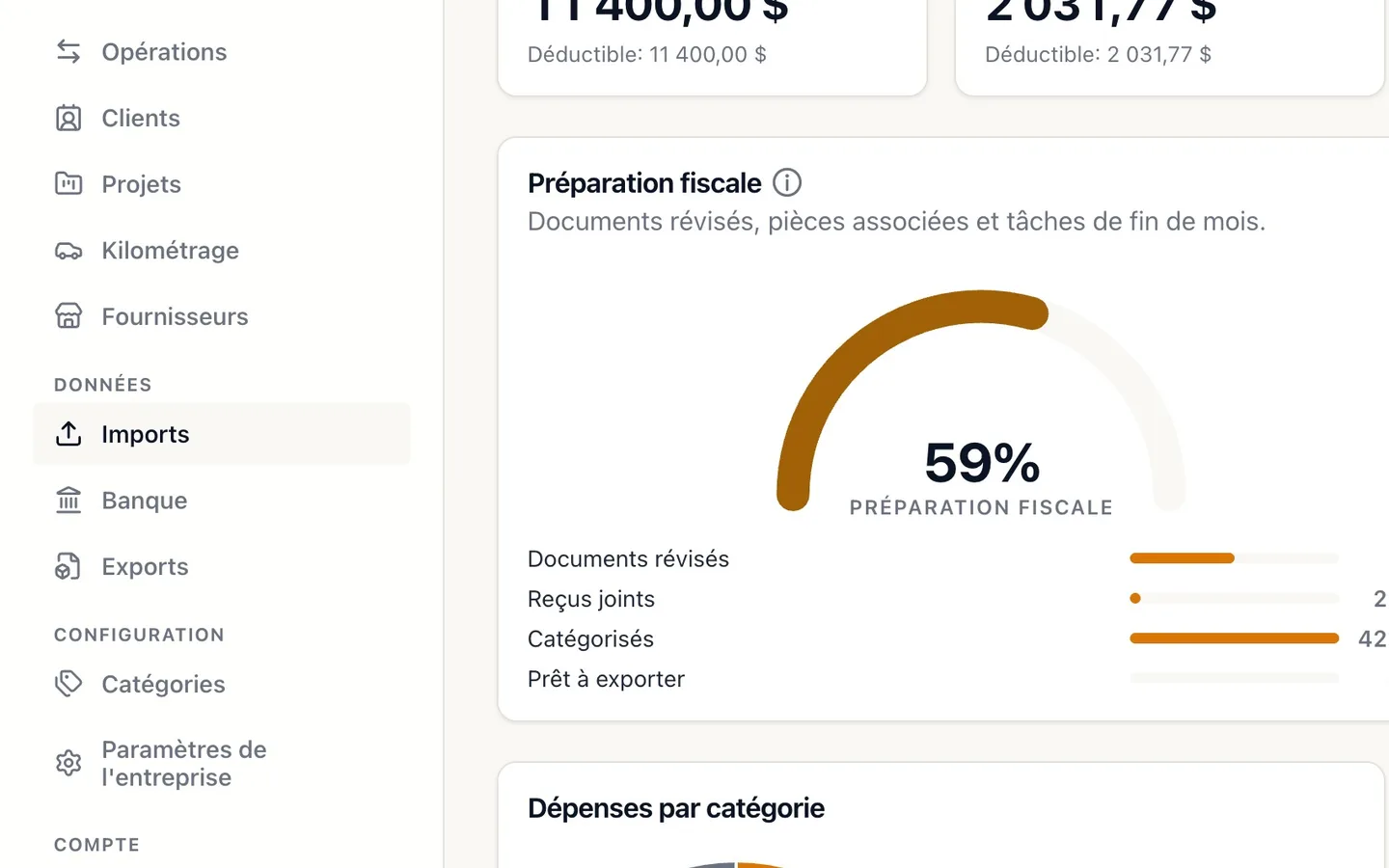 Step 1: Sélectionnez Imports dans le menu de gauche.