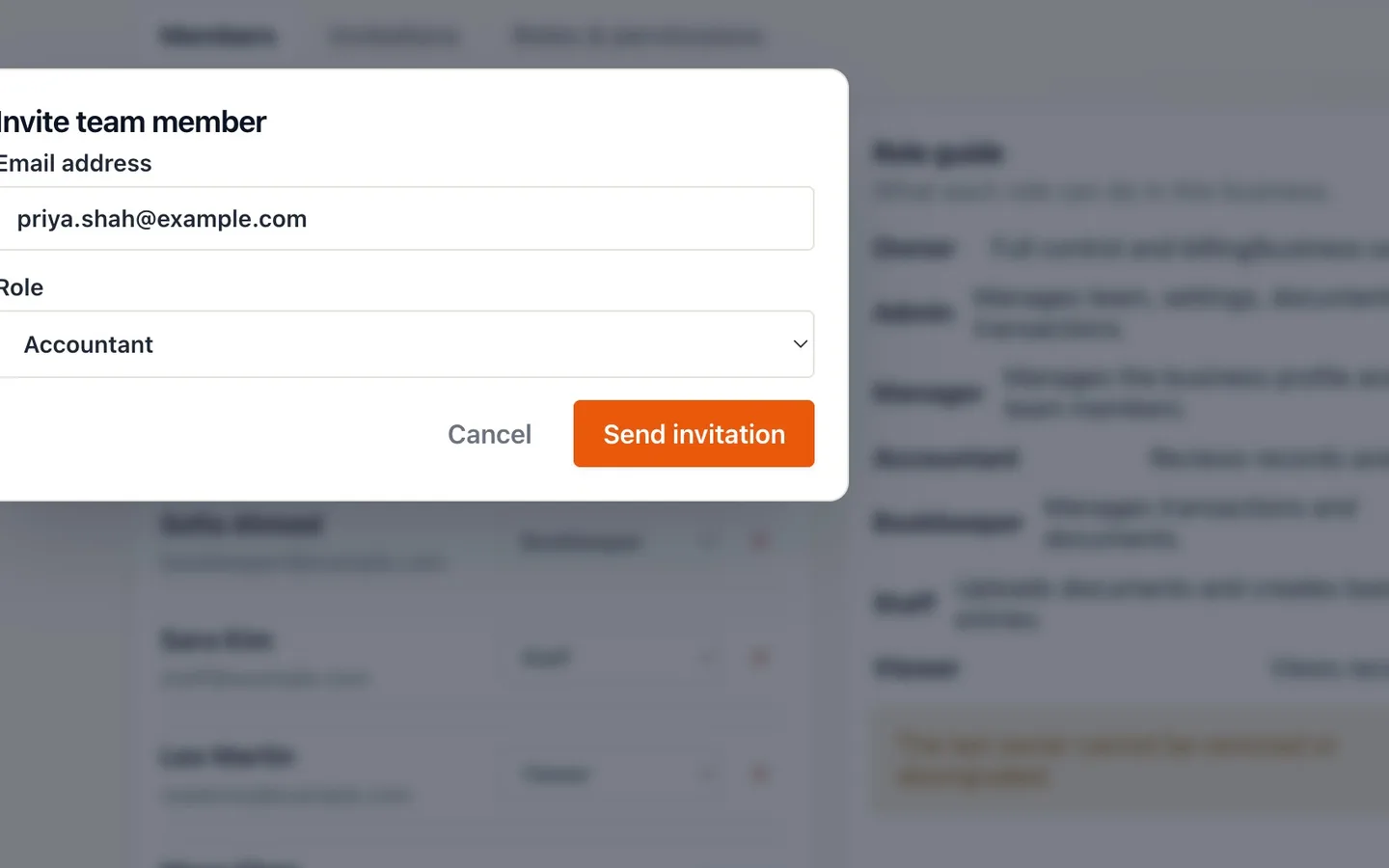 Step 6: Select Send invitation.