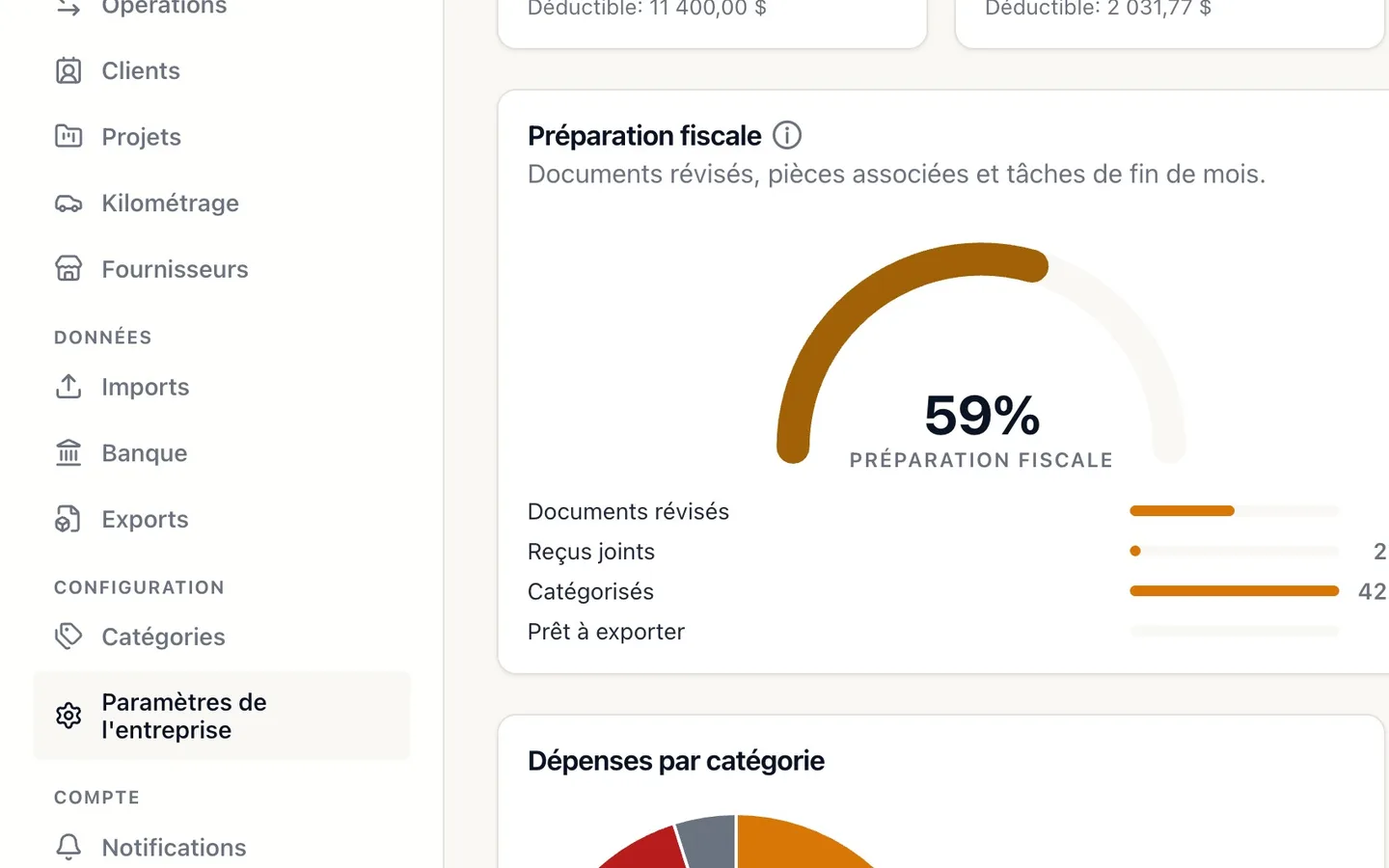 Step 1: Sélectionnez Paramètres de l'entreprise dans le menu de gauche.