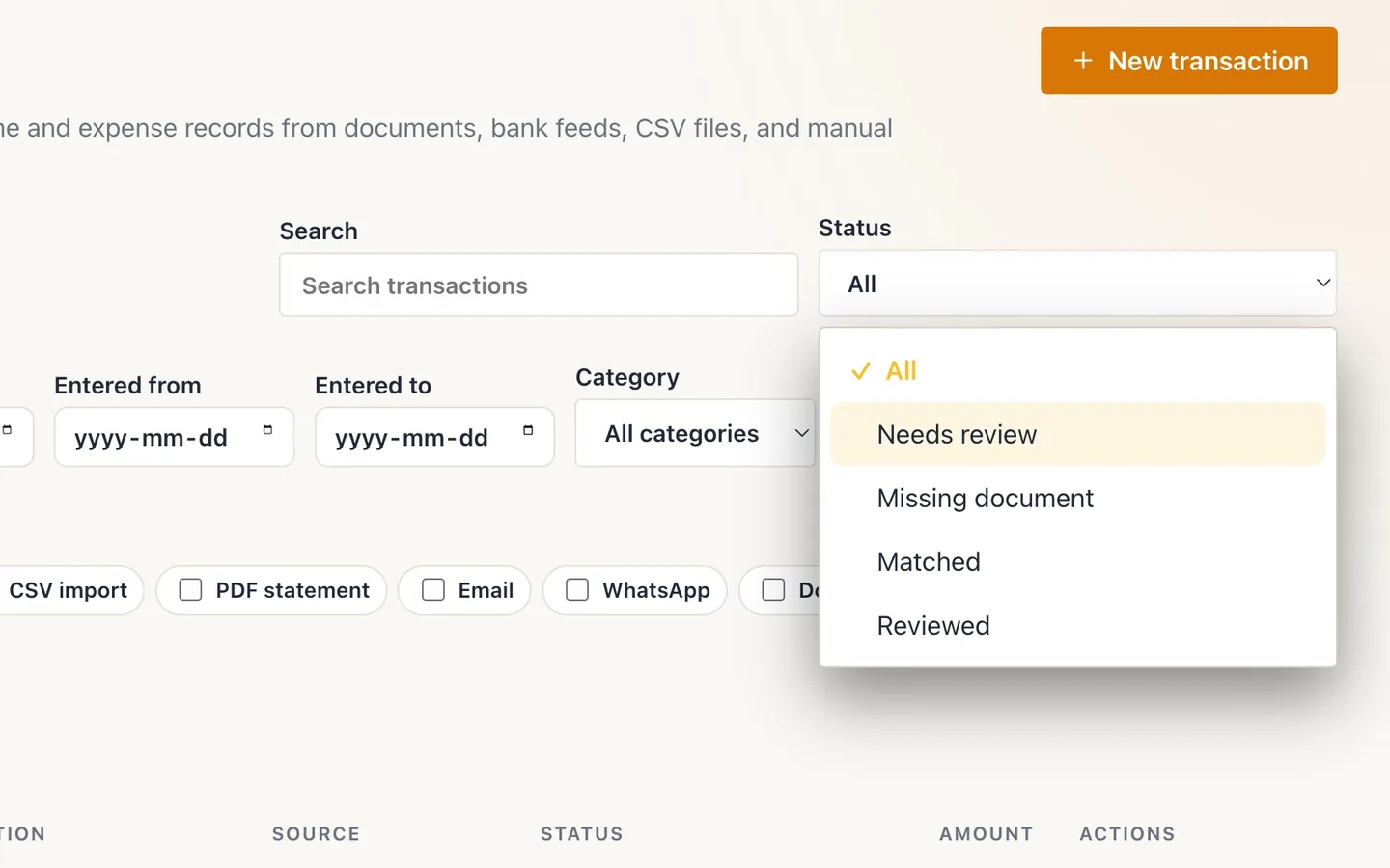 Step 2: Set Status to Needs review.