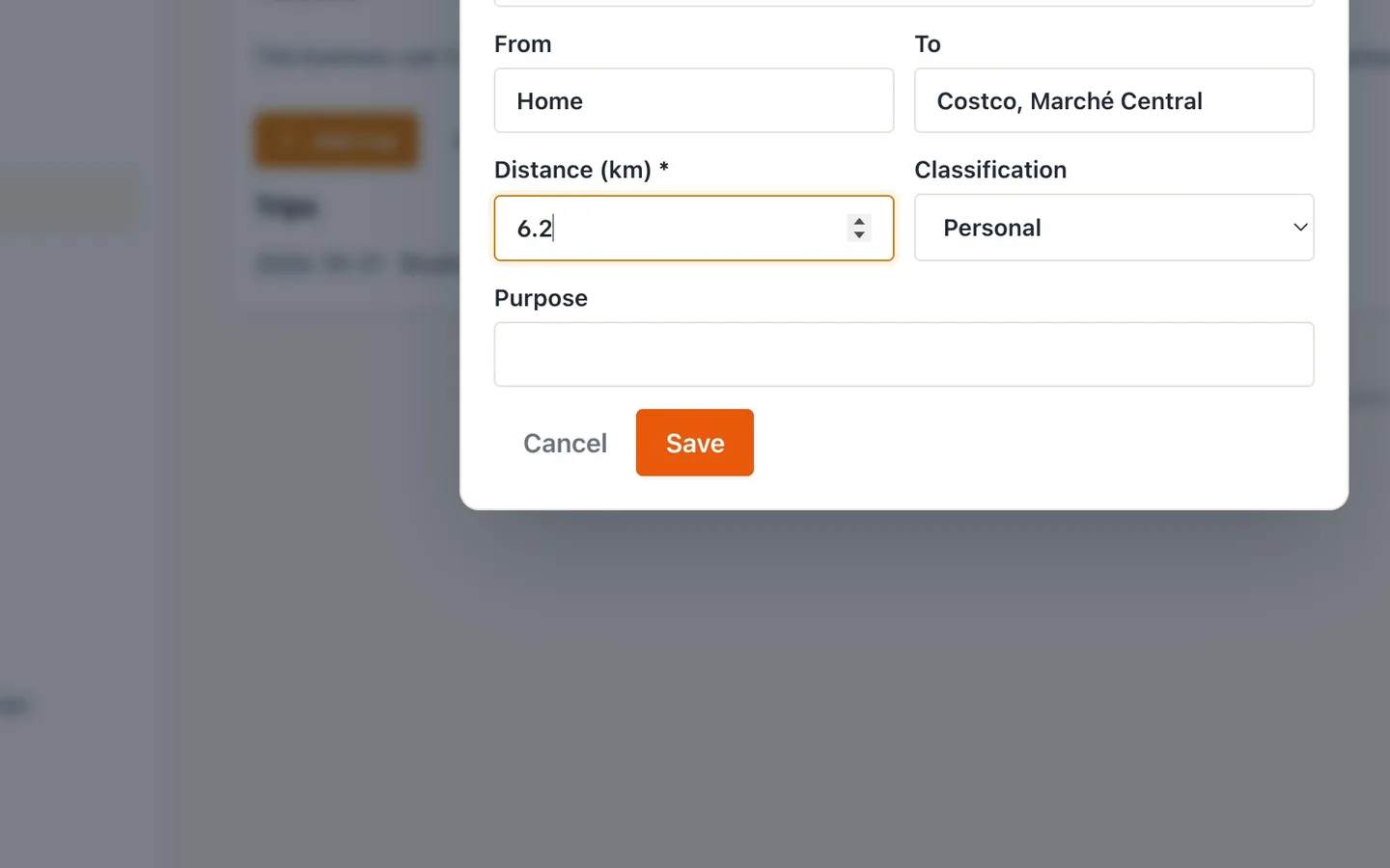 Step 7: Log personal trips too.