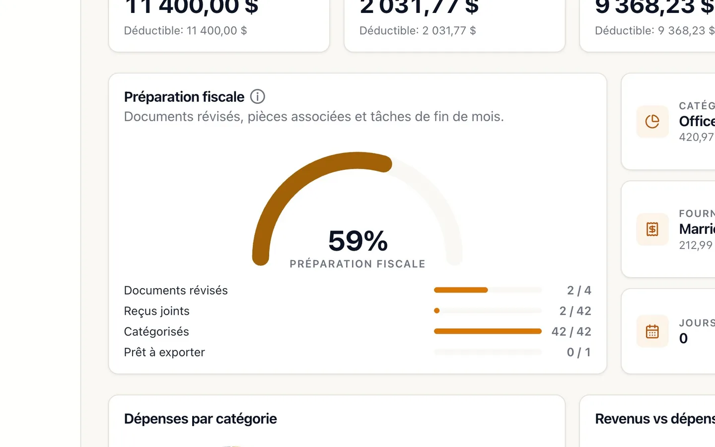 Step 4: Vérifiez la Préparation fiscale.